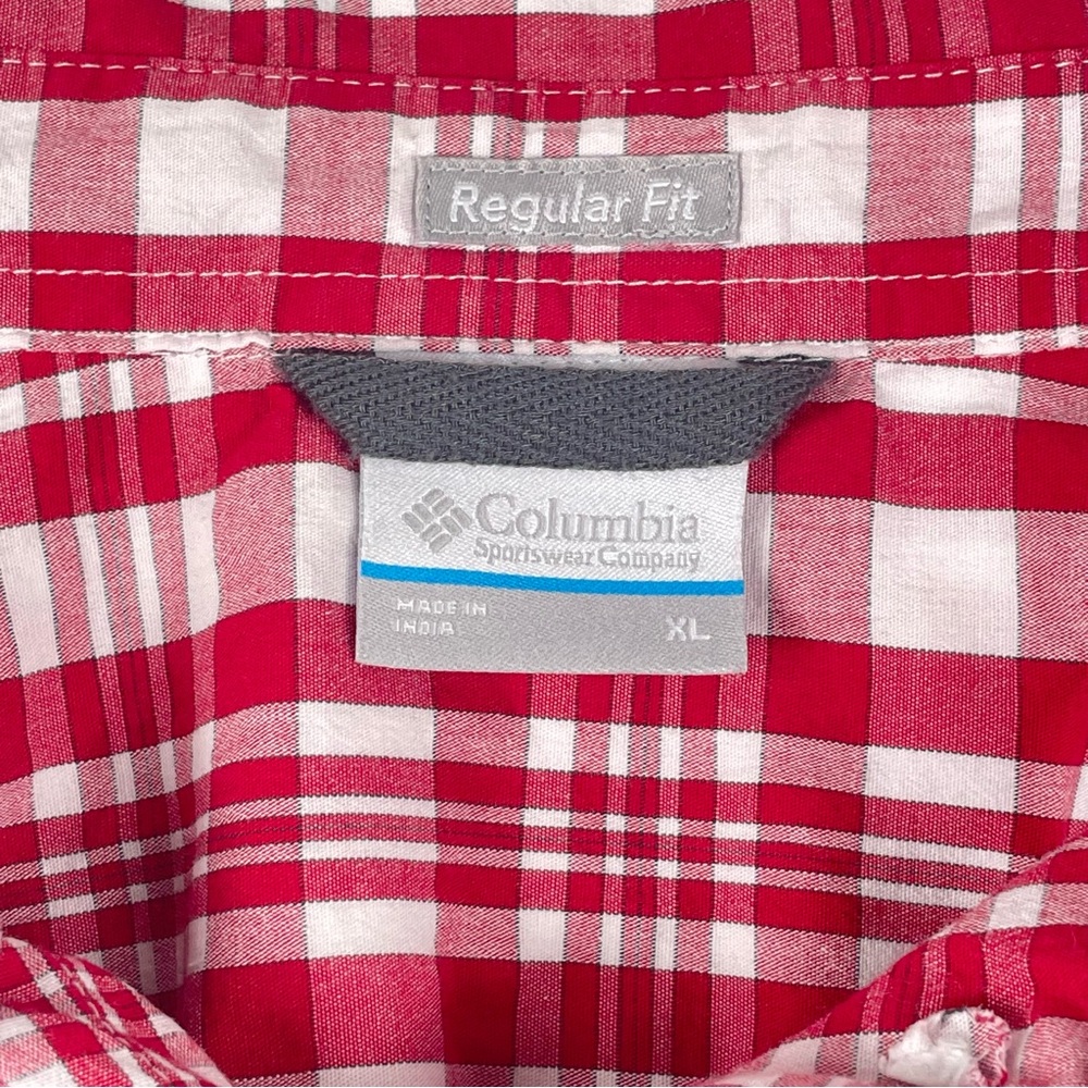 Men's Columbia Regular Fit Stretch Fabric Plaid Short Sleeve Button Down XL 0030 - Picture 5 of 6